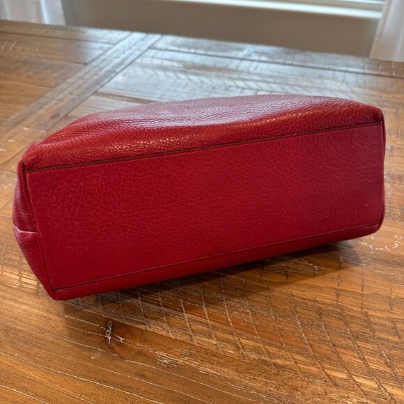 Coach Edie Shoulder Bag – Red Pebbled Leather - Picture 4 of 9